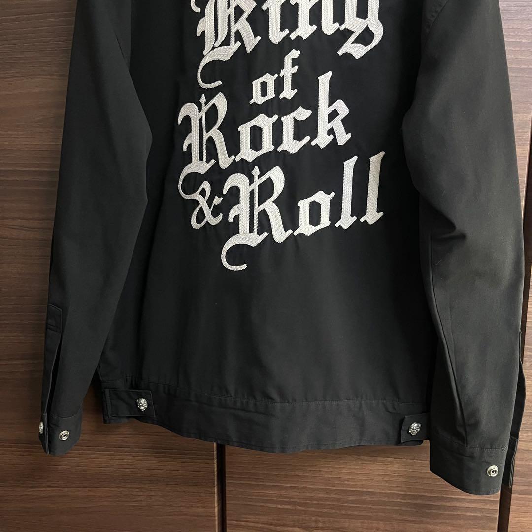 クリームソーダ ワークジャケット ボーリングシャツ L 黒ドクロボタン 35周年