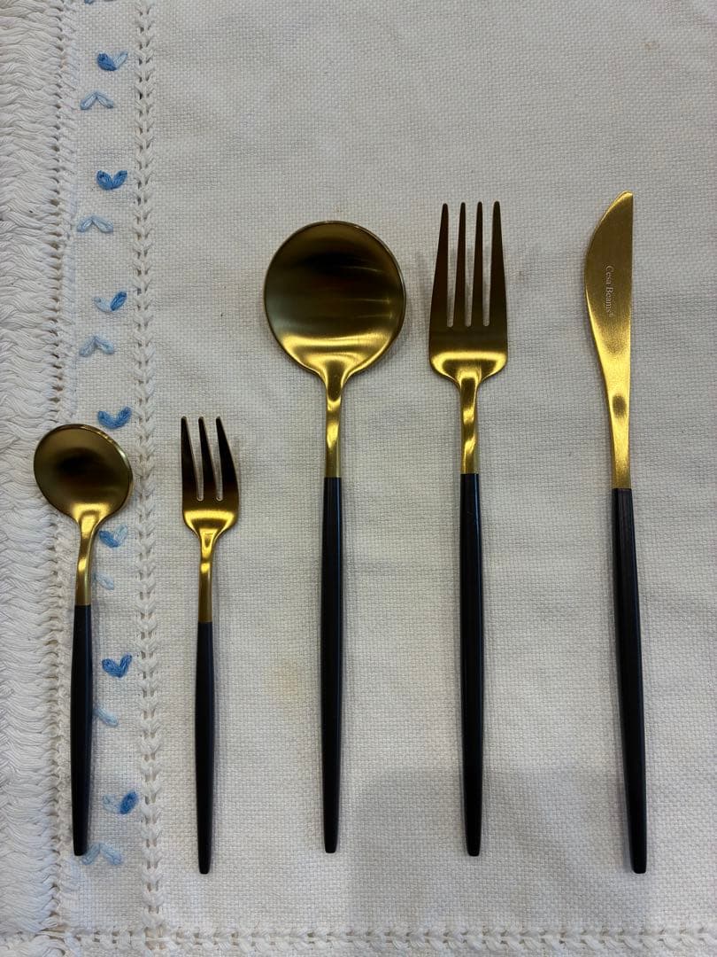 ゴールドブラックカトラリーセット