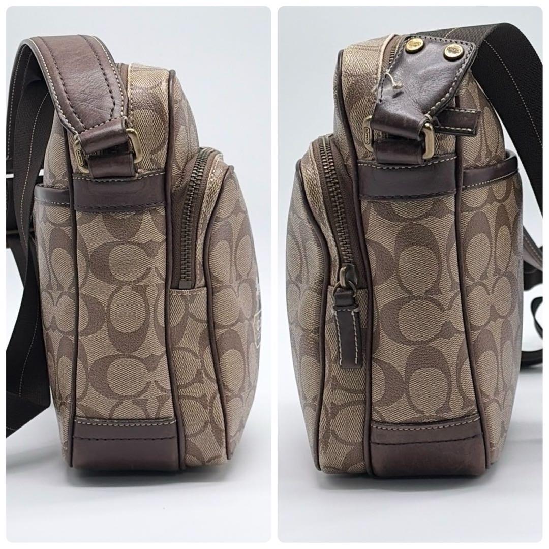 コーチ ショルダーバッグ サコッシュ レザー シグネチャー　ヘリテージ