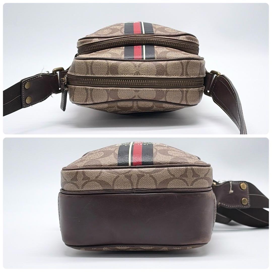 コーチ ショルダーバッグ サコッシュ レザー シグネチャー　ヘリテージ