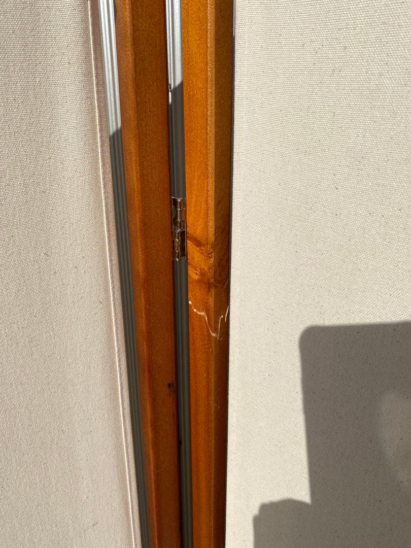 木製スクリーン帆布4連 高さ150cm パーテーション 衝立 間仕切り