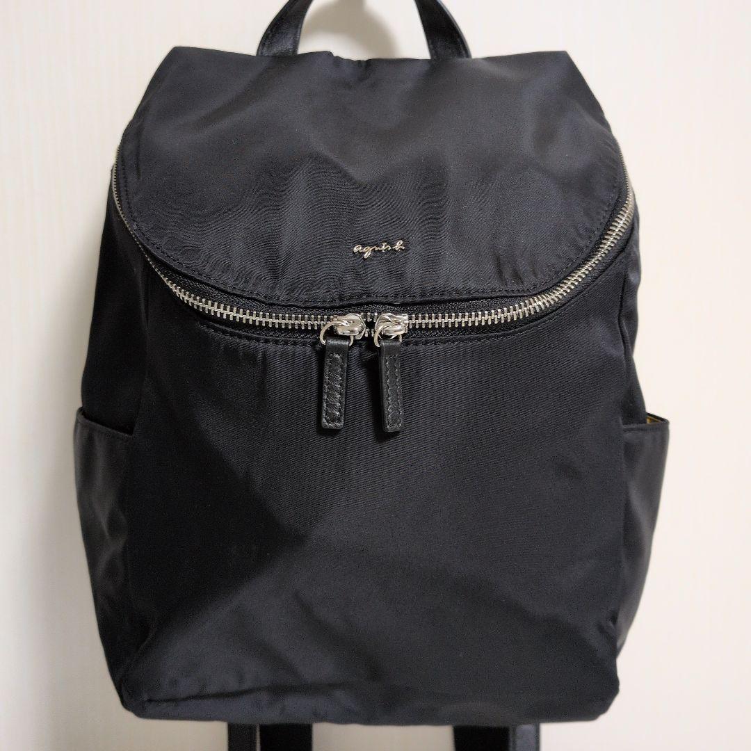 美品アニエスベー　ナイロンリュック　軽量　大容量　黒