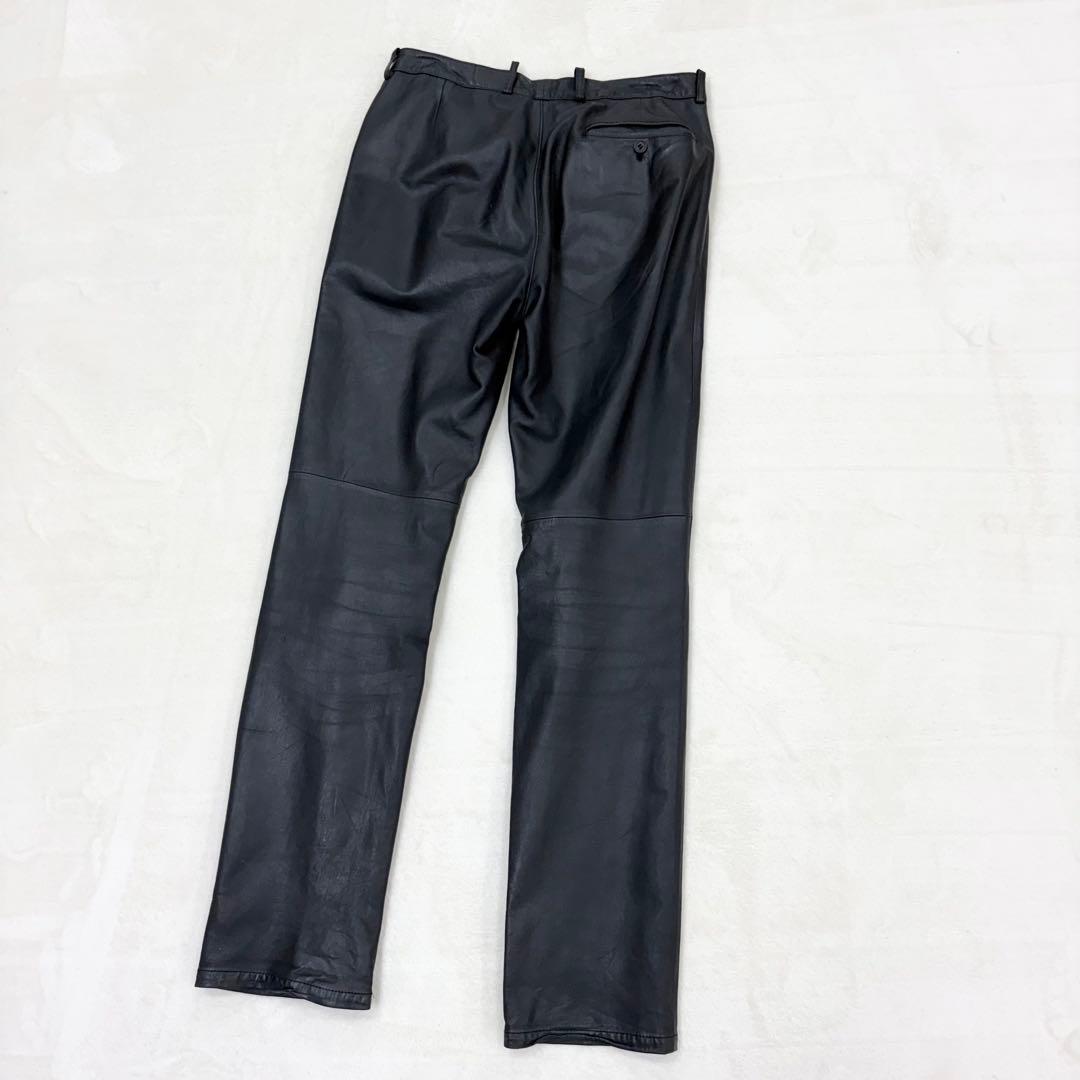 美品✨ポールスミス　メンズレザーパンツ　超柔らか羊革　ラムレザー　希少XL 黒