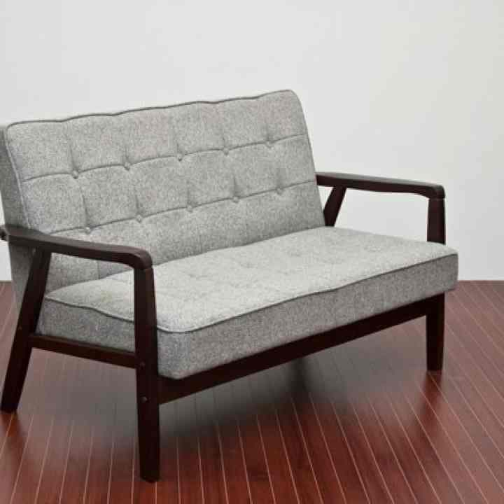 レトロソファ ファブリック 二人掛け