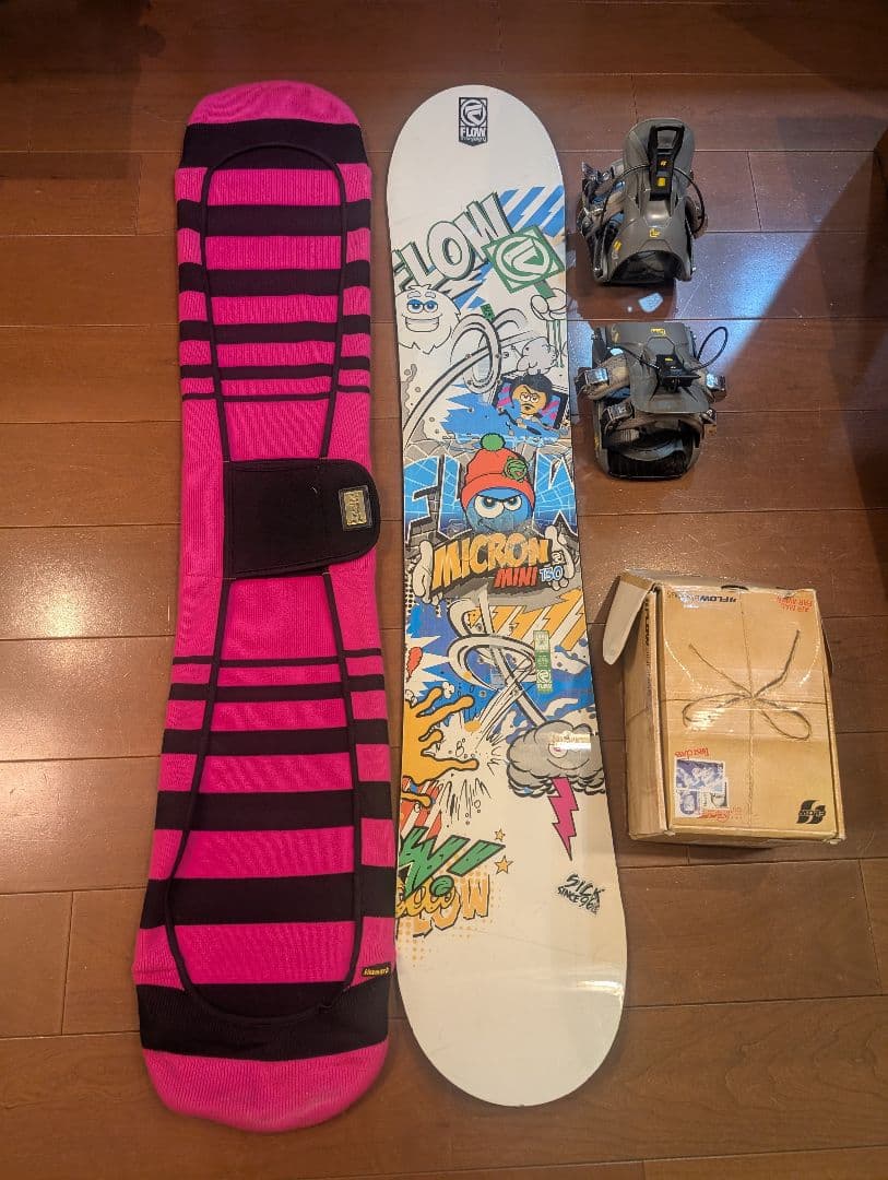 マ*♪様 FLOW フローマイクロンミニ スノーボード3点セット130cm キッ