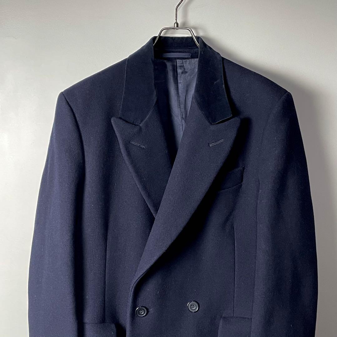 【80s HACKETT LONDON】肉厚ヘビーウェイトウール ダブル j98