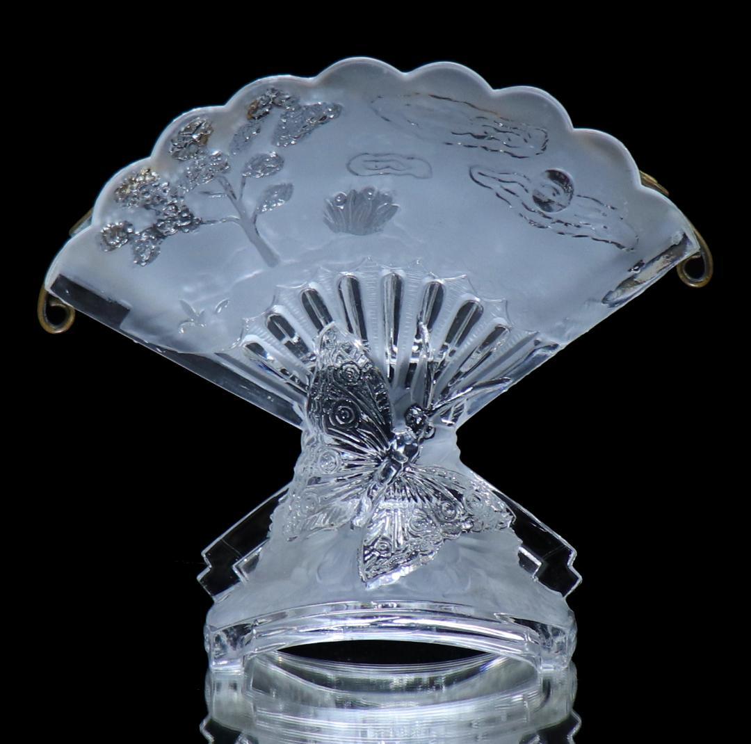 オールド・バカラ 1878年頃 ジャポニスム オパールセント バタフライ文花瓶