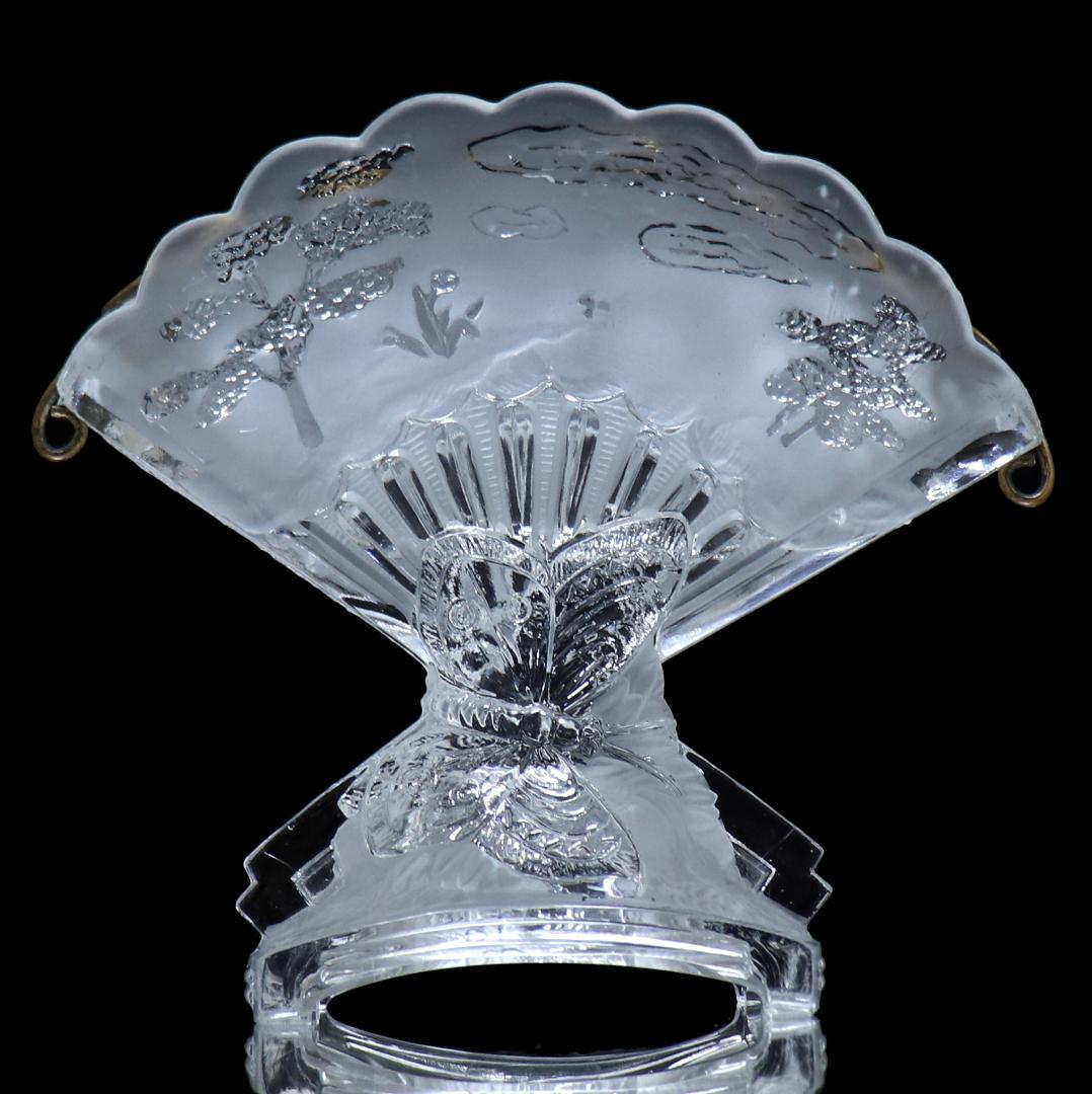 オールド・バカラ 1878年頃 ジャポニスム オパールセント バタフライ文花瓶