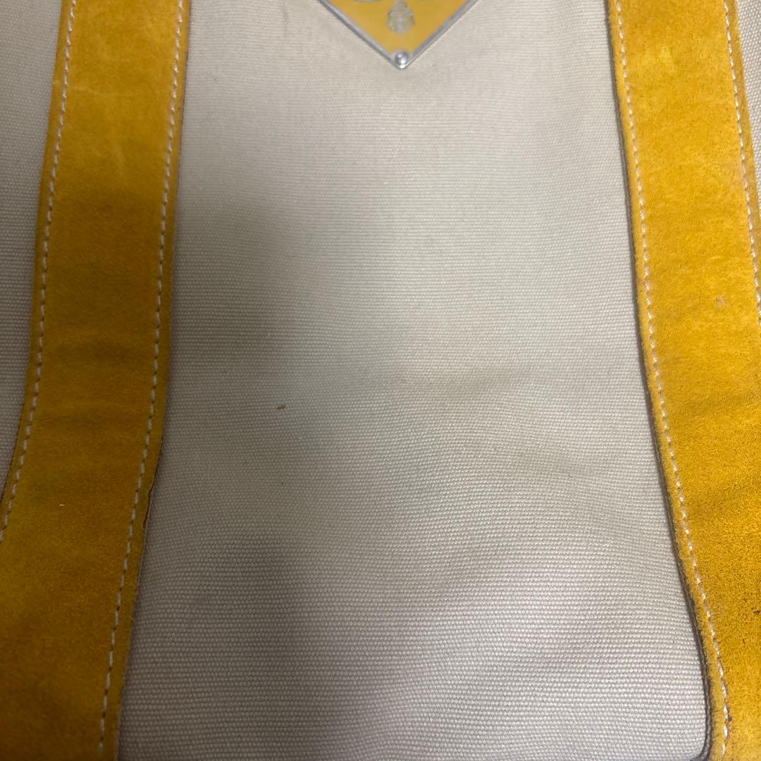 PRADA プラダ キャンバス 三角ロゴ トート バッグ ベージュ イエロー