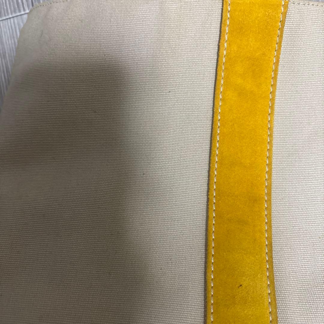 PRADA プラダ キャンバス 三角ロゴ トート バッグ ベージュ イエロー