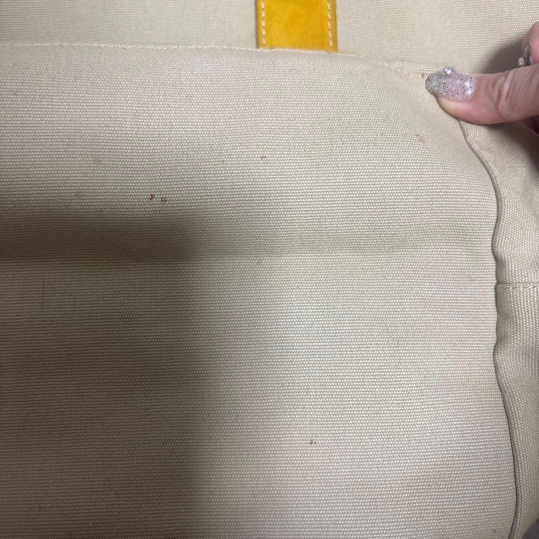 PRADA プラダ キャンバス 三角ロゴ トート バッグ ベージュ イエロー