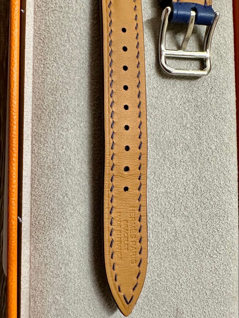 Hermes ブルー・サフィールアトラージュ・ドゥブルトゥールレザーストラップ