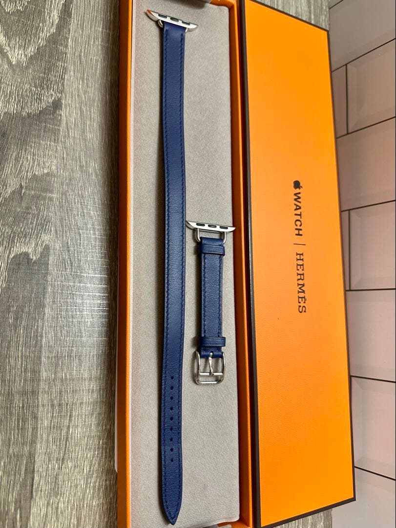 Hermes ブルー・サフィールアトラージュ・ドゥブルトゥールレザーストラップ