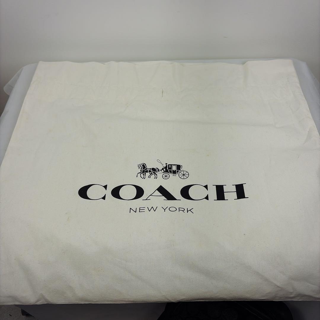 COACH コーチ レザー　PVC クロスボディバッグ シグネチャー　黒