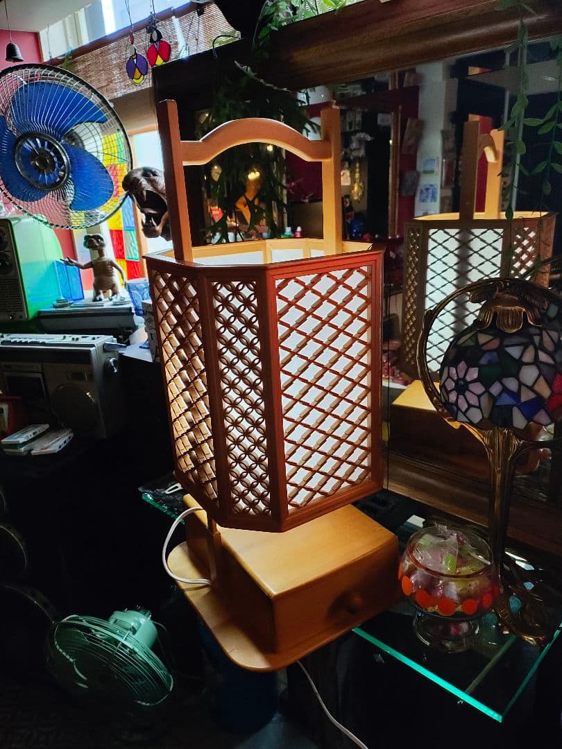 和の美しき照明 天然木 組子細工 和風木製フロアライト 行灯 古民家 和モダン