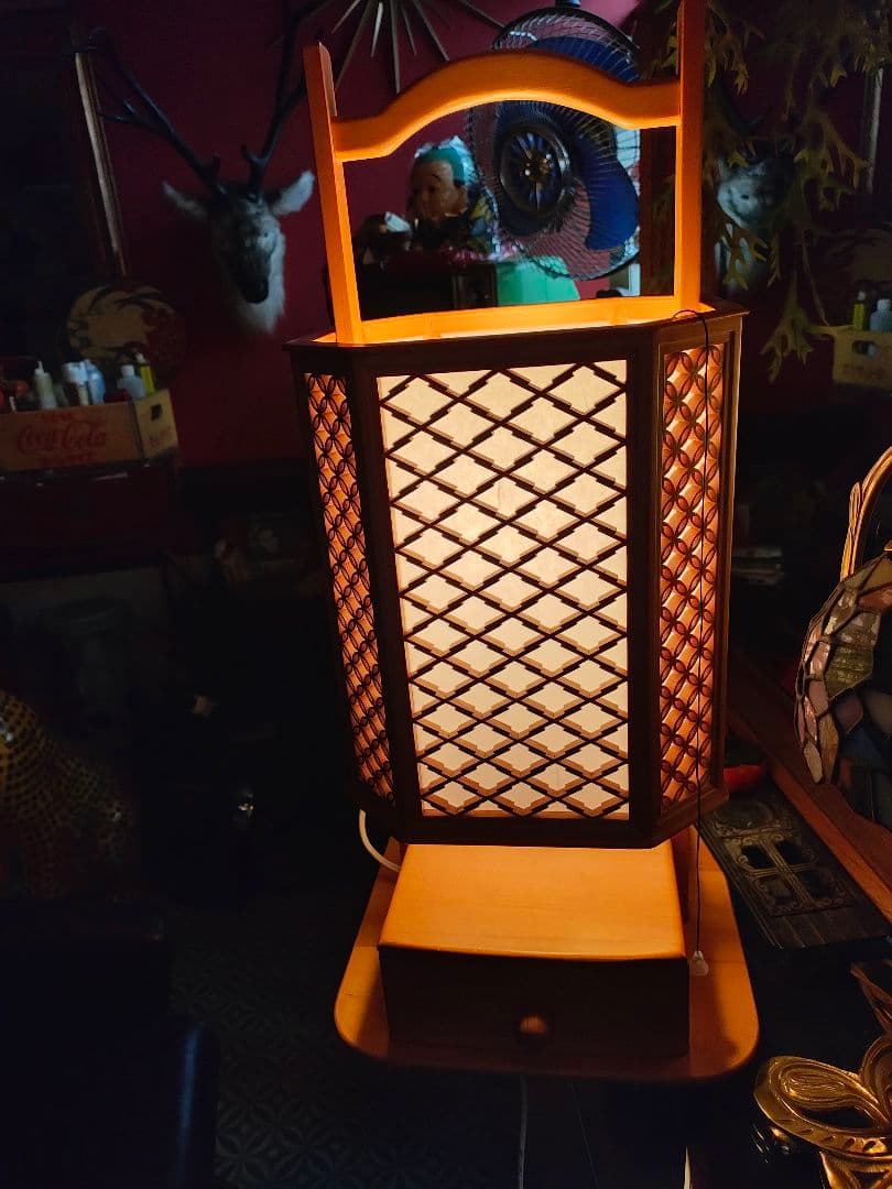 和の美しき照明 天然木 組子細工 和風木製フロアライト 行灯 古民家 和モダン