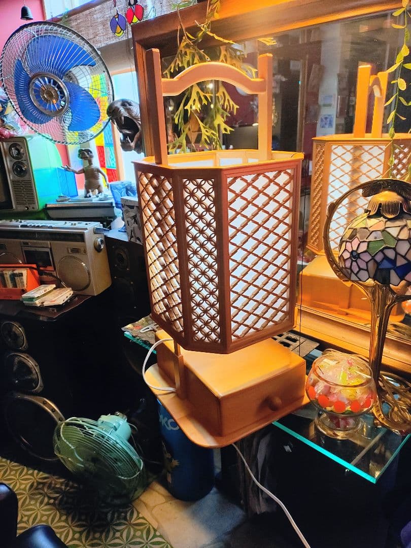 和の美しき照明 天然木 組子細工 和風木製フロアライト 行灯 古民家 和モダン