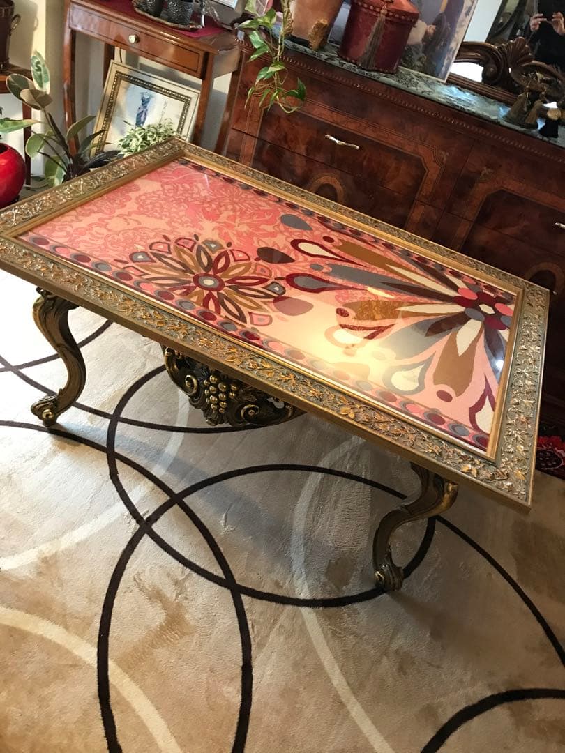 vintage センターテーブル/額装