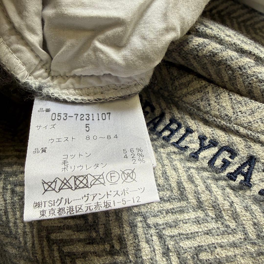 パーリーゲイツ　ジョガーパンツ　L〜XL相当　ウール素材　ツイード　グレー　5