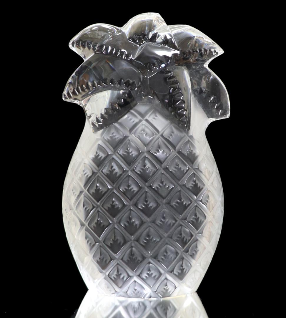 バカラ 珍品 新品箱付き 大型2kg パイナップル置物 フロスト加工 オブジェ