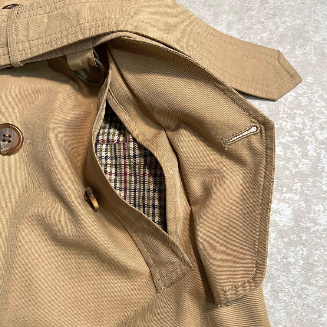 ポロラルフローレン 一枚袖トレンチコート 裏地チェック ベージュ90A4