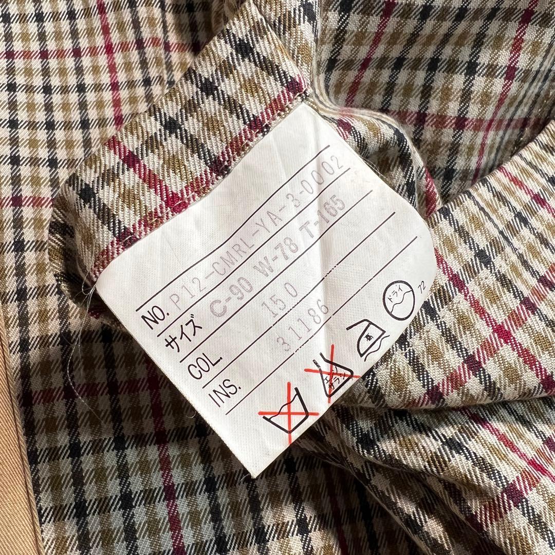 ポロラルフローレン 一枚袖トレンチコート 裏地チェック ベージュ90A4