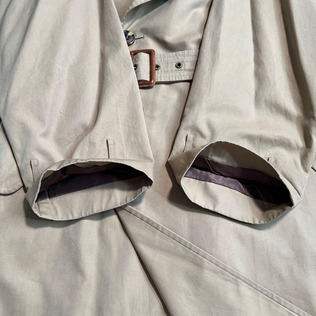 ポロラルフローレン 一枚袖トレンチコート 裏地チェック ベージュ90A4