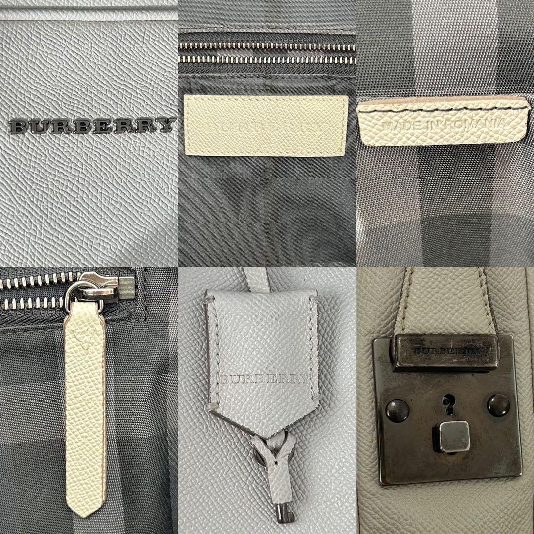 【美品/鍵付き】バーバリー トートバッグ ビジネスバッグ レザー 手提げ A4可