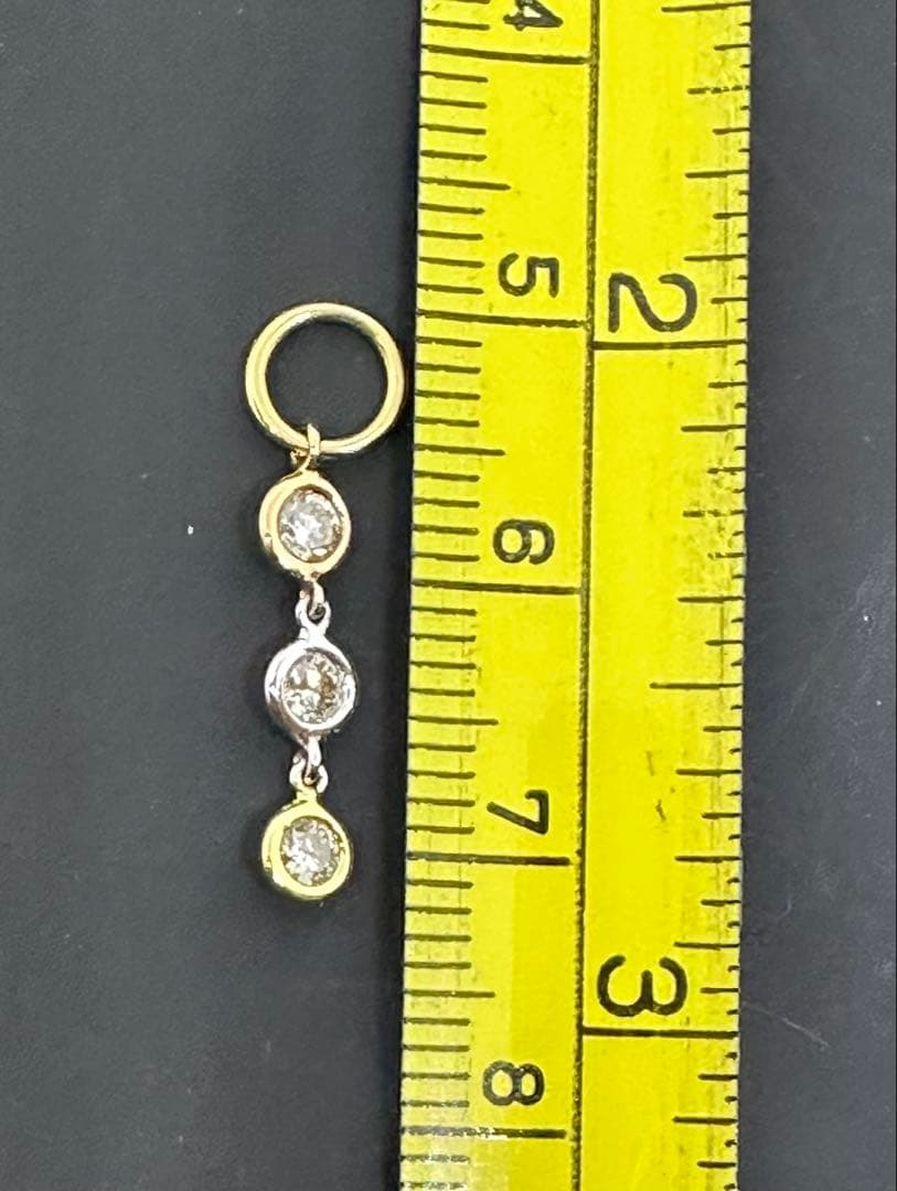 Χmasセール★GSTV k18ピアリングチャーム ダイヤモンド