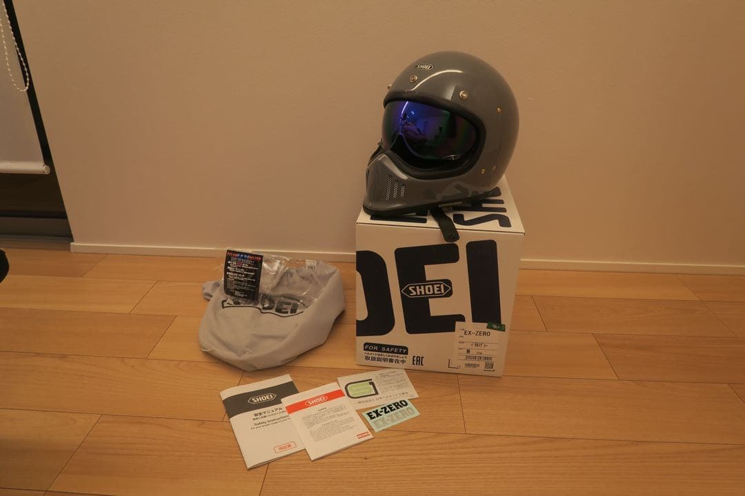 【試着のみ.社外シールド付】SHOEI EX-ZERO バサルトグレー　Mサイズ