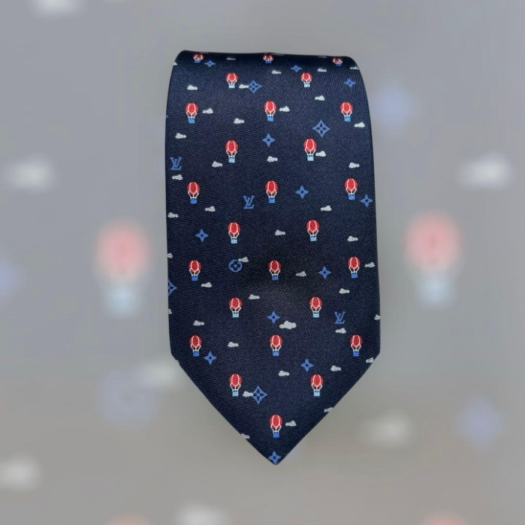 未使用級　世界最高峰ルイヴィトン モノグラム気球バルーン　ネクタイ