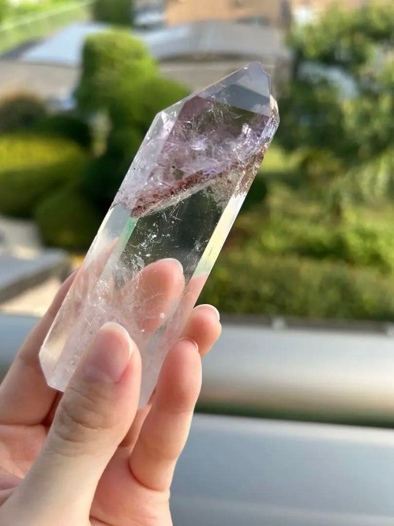 アメジスト共生 バイカラー 水晶 ポイント