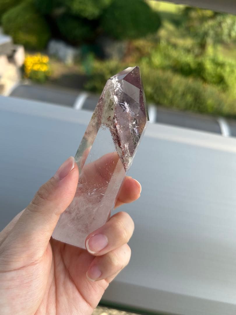 アメジスト共生 バイカラー 水晶 ポイント