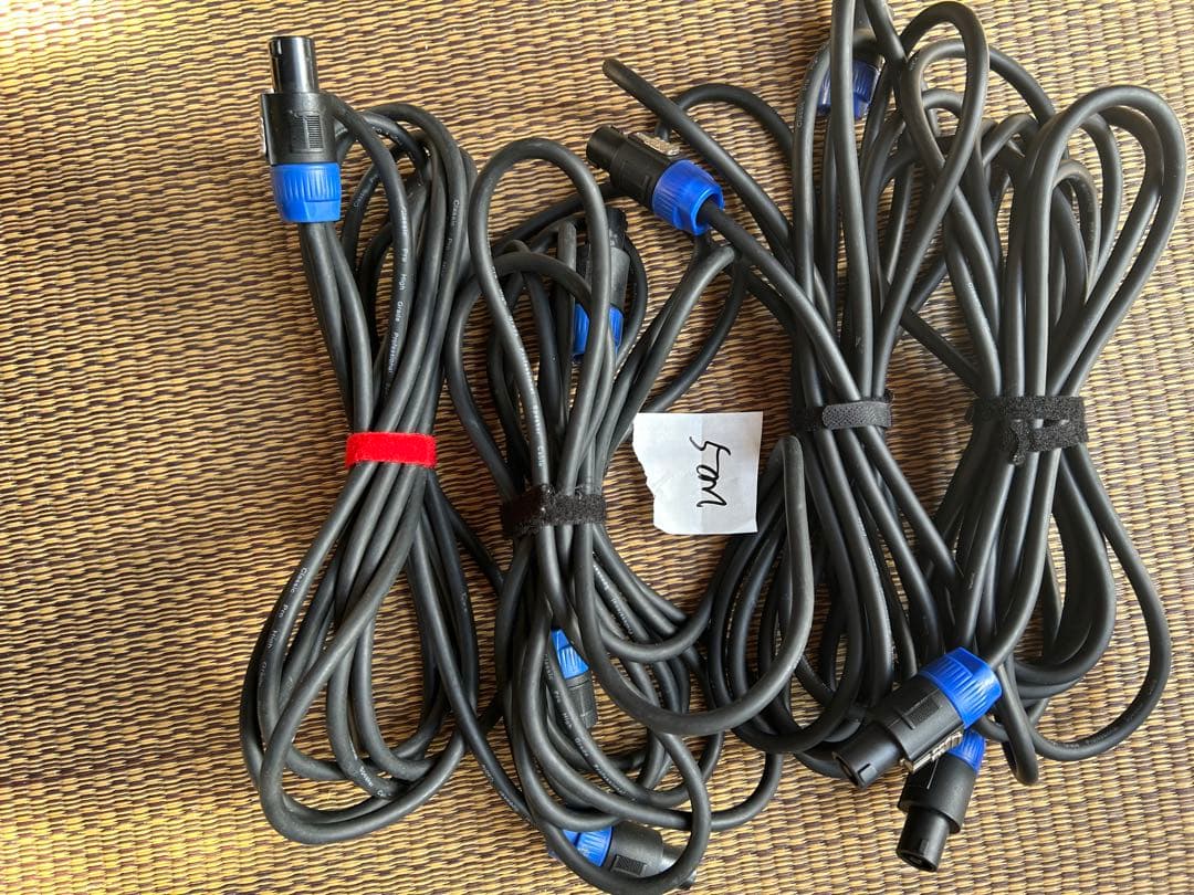 スピコンスピーカーケーブル 19、15、5、1.5m の計9本