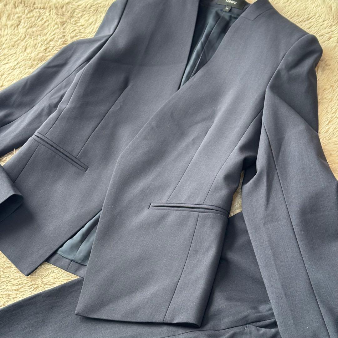 専用 セオリー SUPER TAILOR スーツセットアップ ノーカラー パンツ