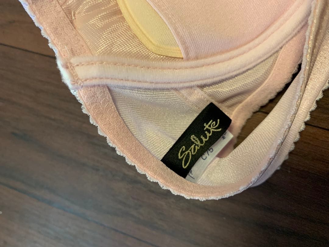 ブラとショーツのセット サルート ピンク 紫 C75 L リボンブラ