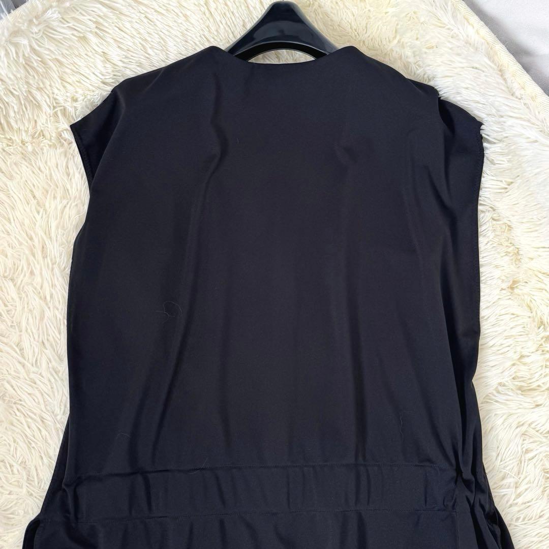 アドーア ドライタッチスムースオールインワンピース 38 レイヤード 黒 ロング