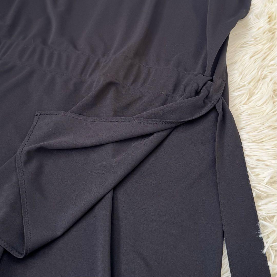 アドーア ドライタッチスムースオールインワンピース 38 レイヤード 黒 ロング