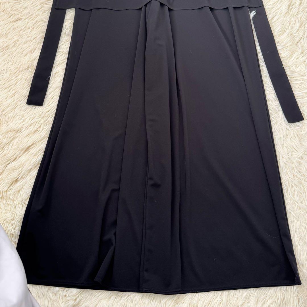 アドーア ドライタッチスムースオールインワンピース 38 レイヤード 黒 ロング