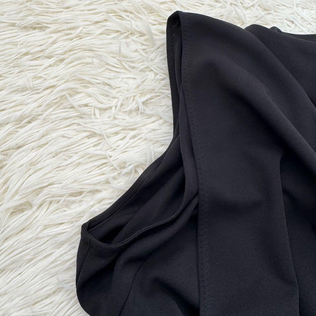 アドーア ドライタッチスムースオールインワンピース 38 レイヤード 黒 ロング