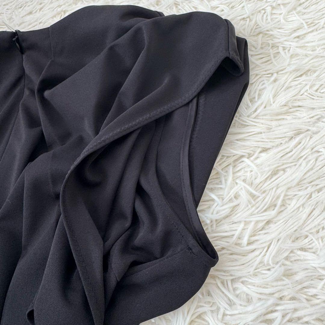 アドーア ドライタッチスムースオールインワンピース 38 レイヤード 黒 ロング