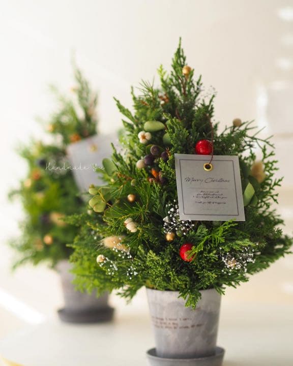 本物みたいなクリスマスツリー　ハンドメイド　ヒムロスギ　モミの木
