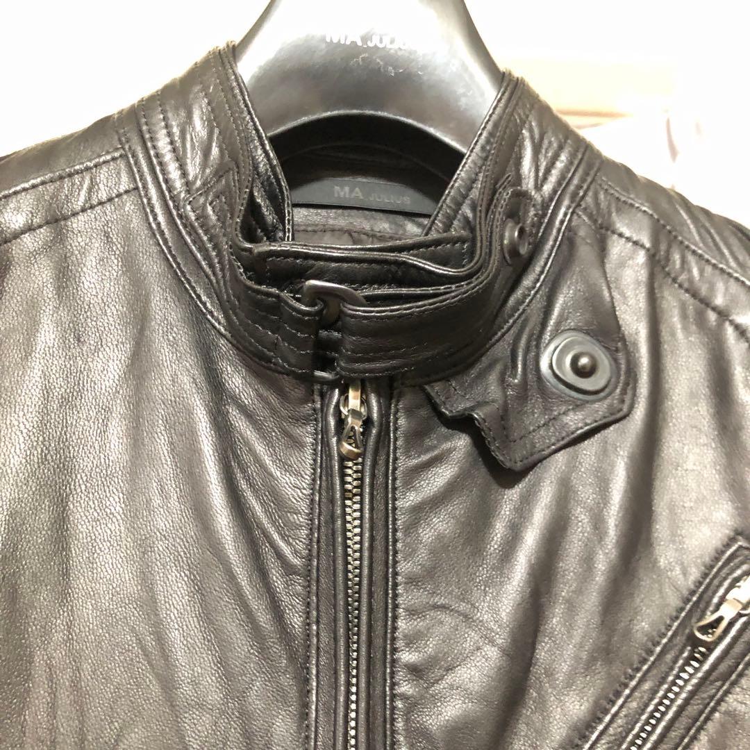 レザーライダースブルゾン MA_JULIUS サイズ0レディースサイズ ユリウス