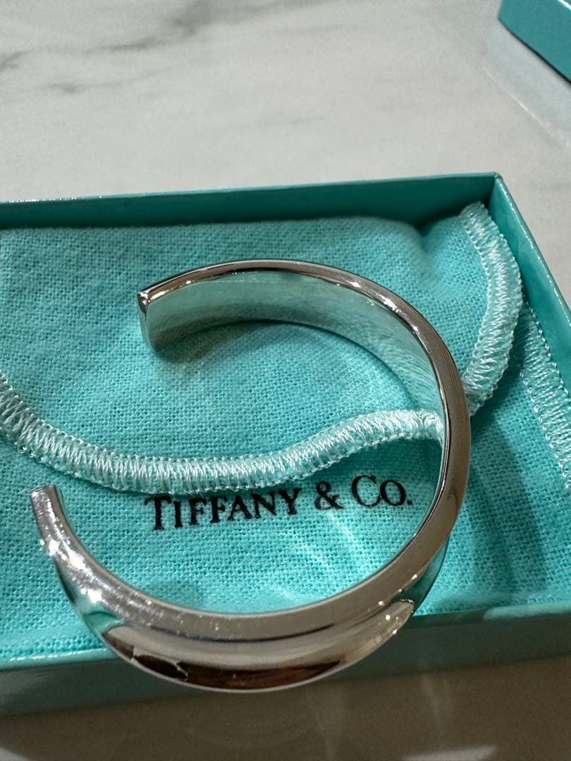 TIFFANY&Co ティファニー ナロー バングル カフ　シルバー　美品