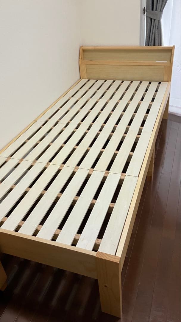頑丈ロング木製すのこベッド（シングル）