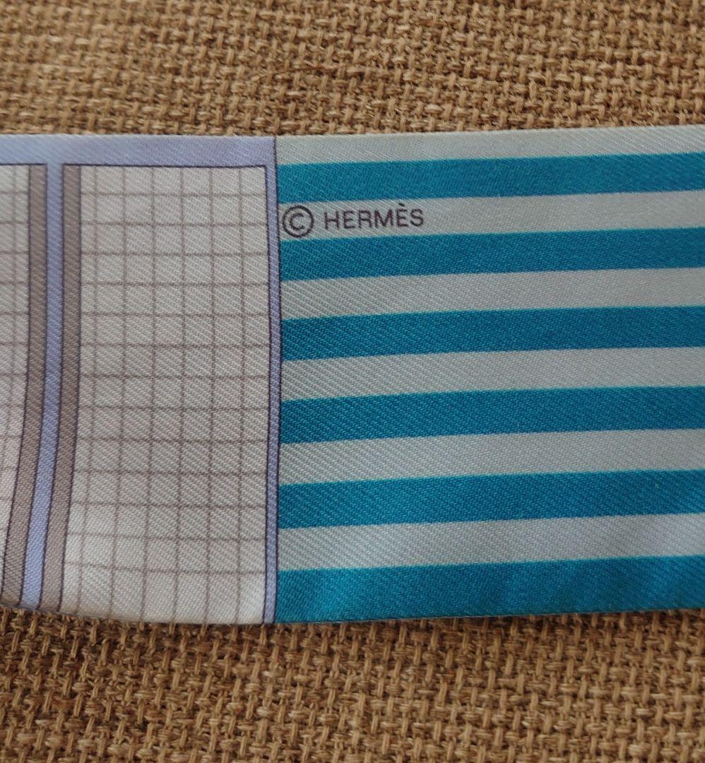 エルメス　ツイリー　馬着　 ブルー系