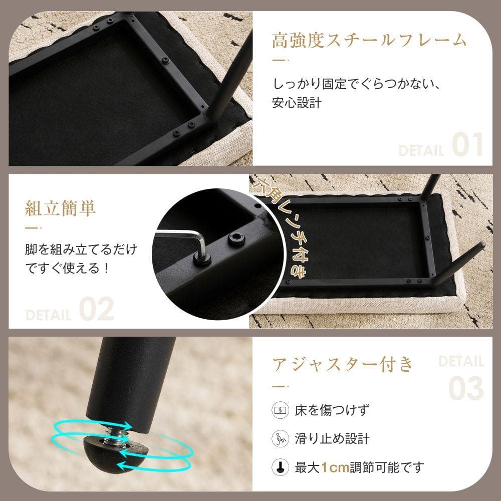 超人気！ 北欧風 ベンチ インテリア 二人掛け 組立簡単 Light Brown