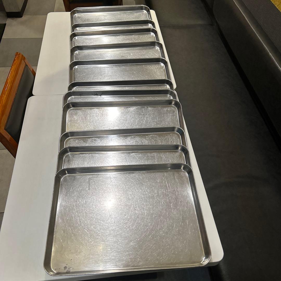 ステンレス製オーブントレー 40cm x 30cm 12枚
