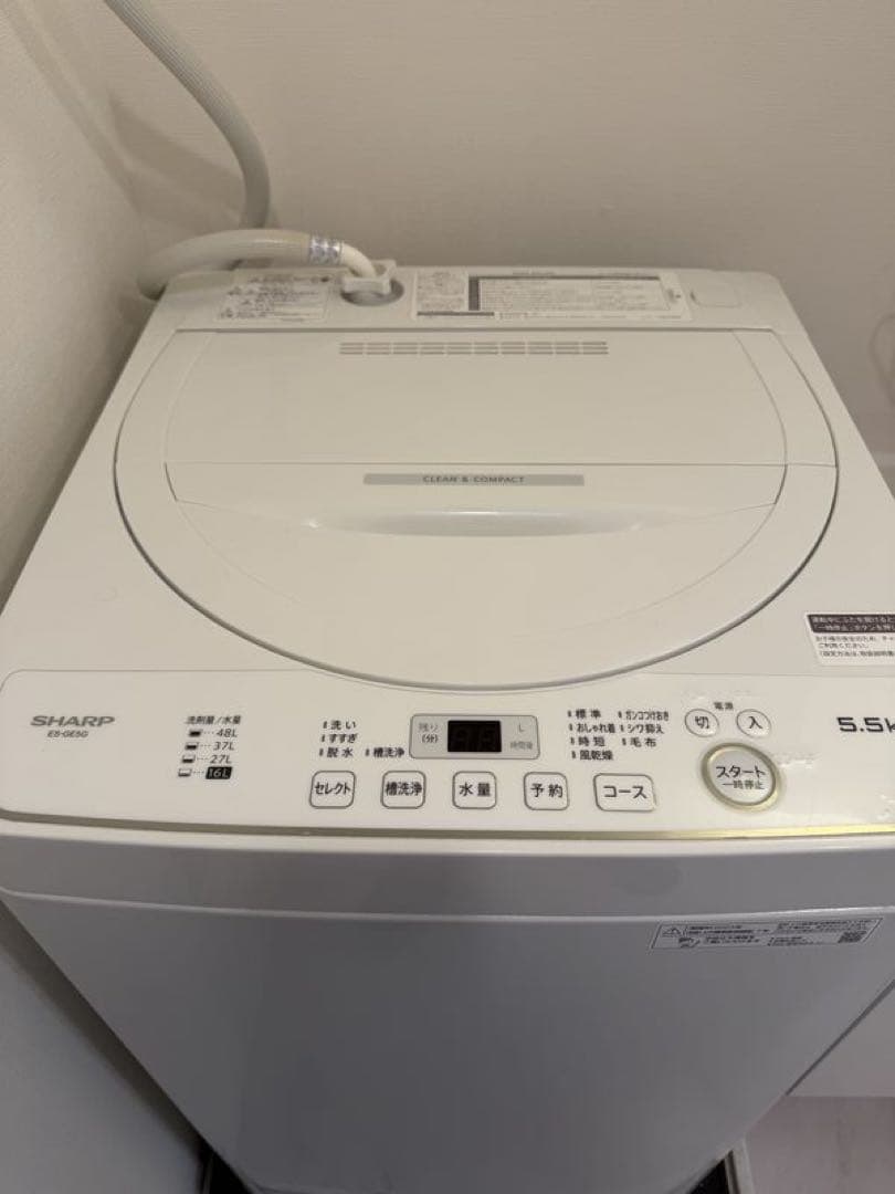 シャープ 2023年製 全自動洗濯機 5.5kg ☆洗濯機用ゴムマット付き☆