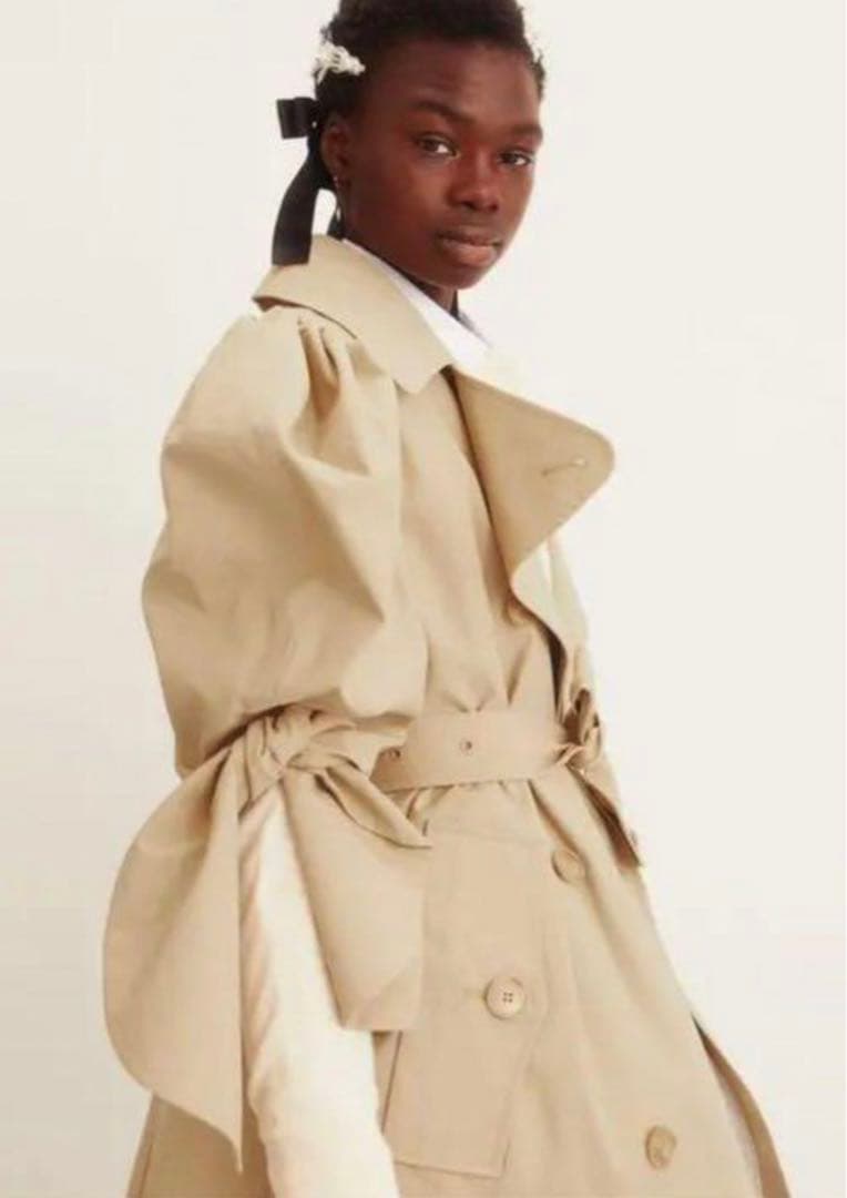 Simone Rocha x  パフスリーブ トレンチコート ベージュ S